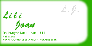 lili joan business card
